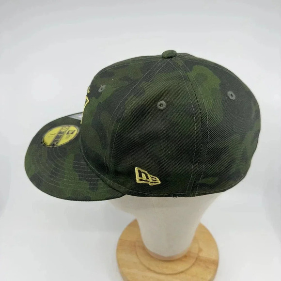 New Era Mens Miami Marlins AFD Flex Fitted Hat On Field 59FIFTY Green Size 7 1/4 - Picture 4 of 5